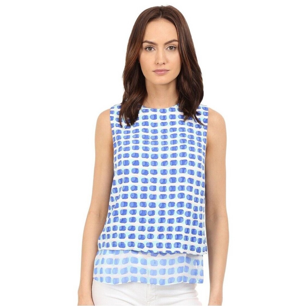 Kate Spade Blue and White Polka Dots Tank Top - Size S
